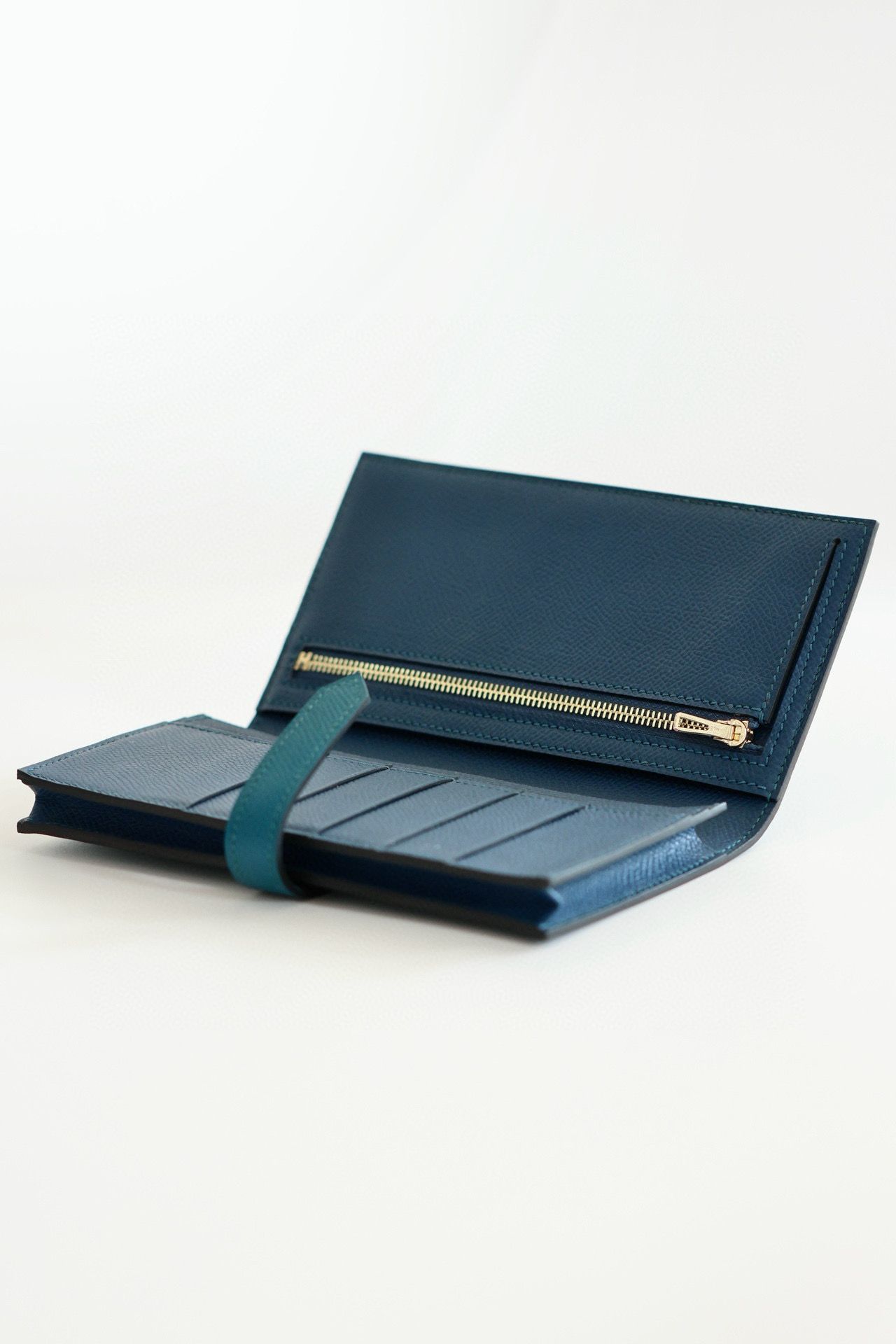 Hermes Bearn Verso Long Wallet in Vert Bosphore Epsom Calfskin - Image 6