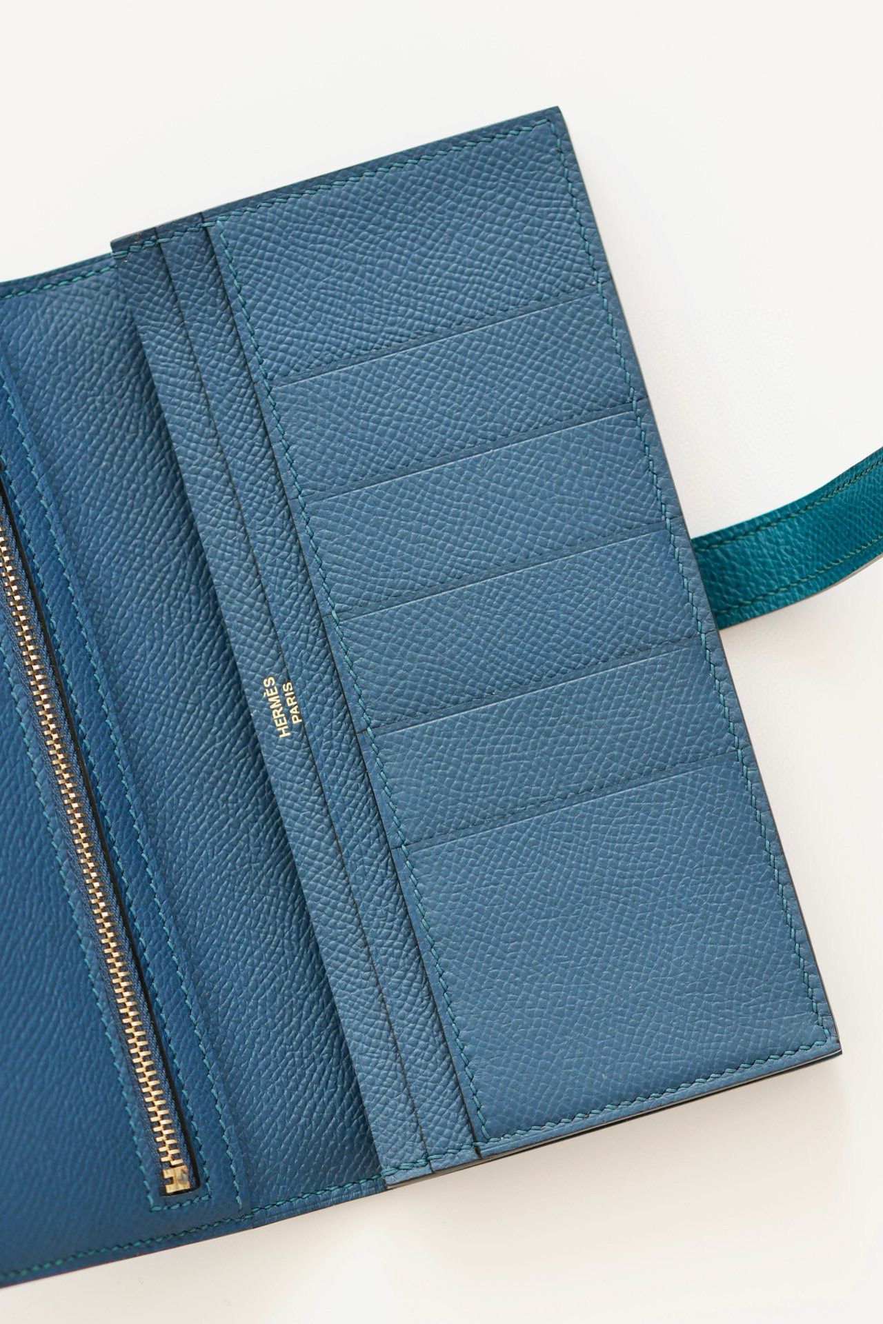 Hermes Bearn Verso Long Wallet in Vert Bosphore Epsom Calfskin - Image 7