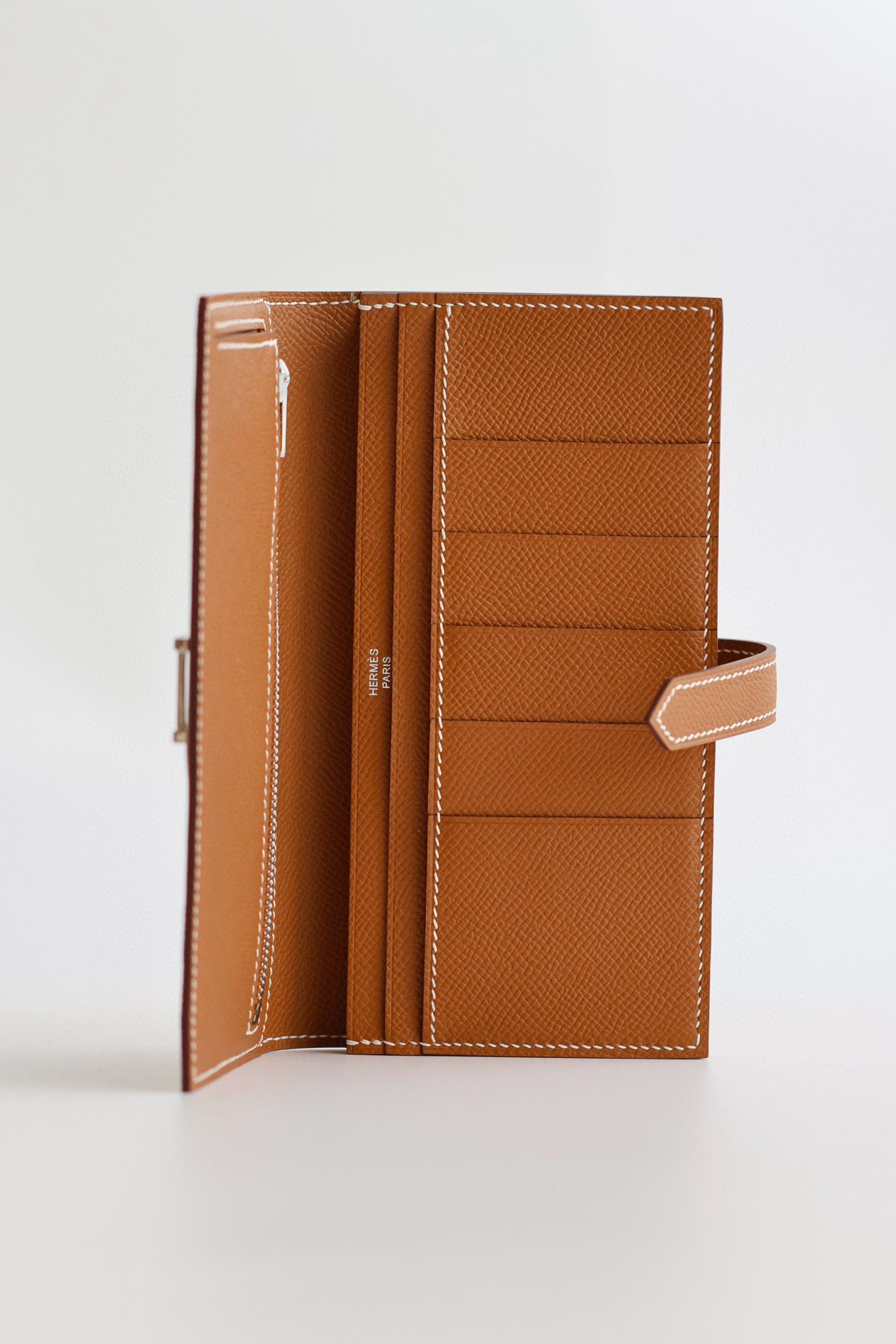 Hermes Bearn Long Handmade Wallet in Gold Epsom Calfskin - Image 6
