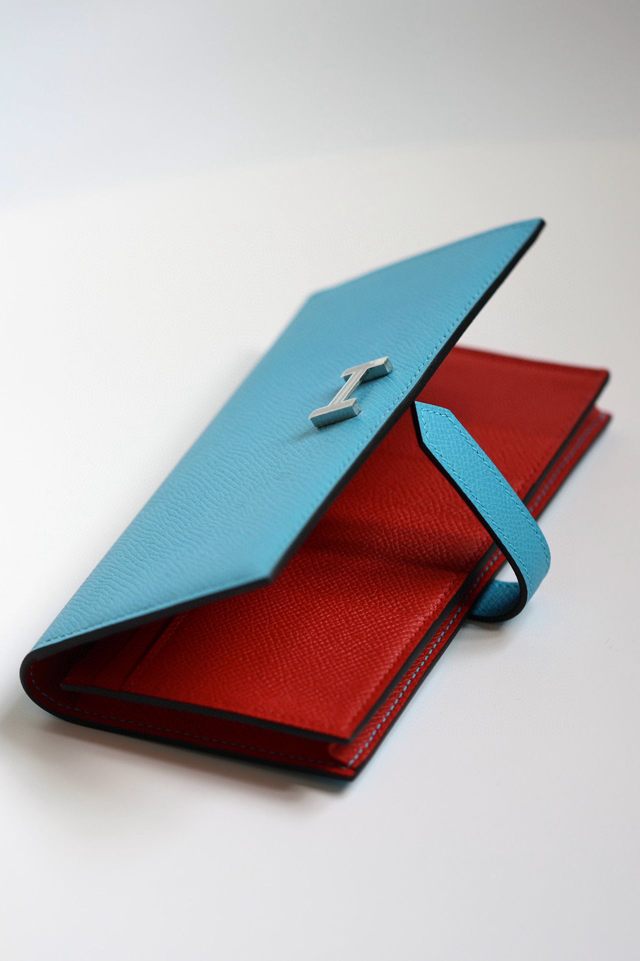 Hermes Bearn Verso Long Wallet in Blue du Nord Epsom Calfskin - Image 5