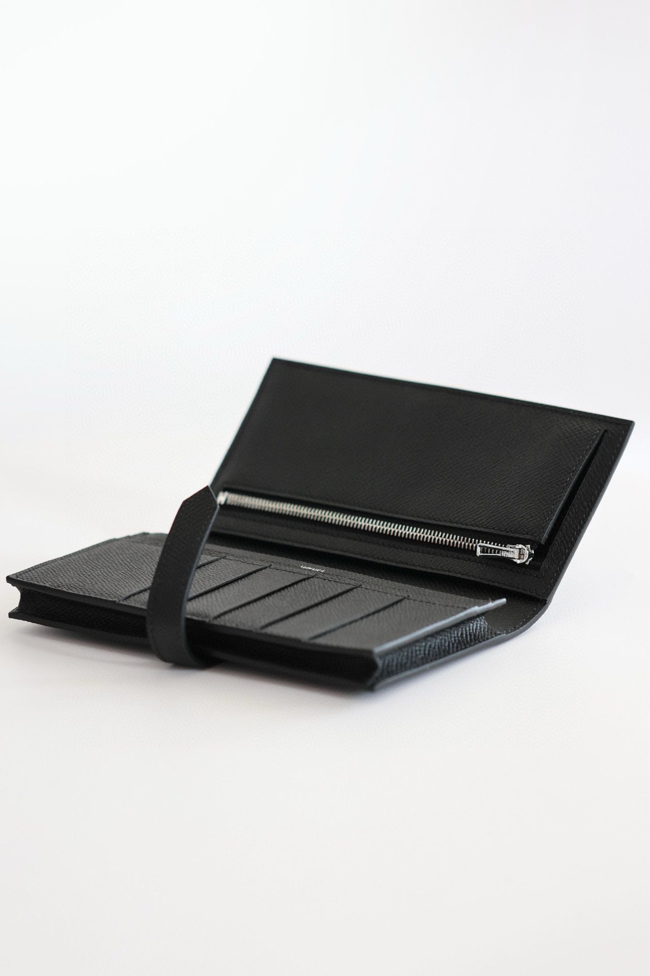 Hermes Bearn Long Handmade Wallet in All Black - Image 8