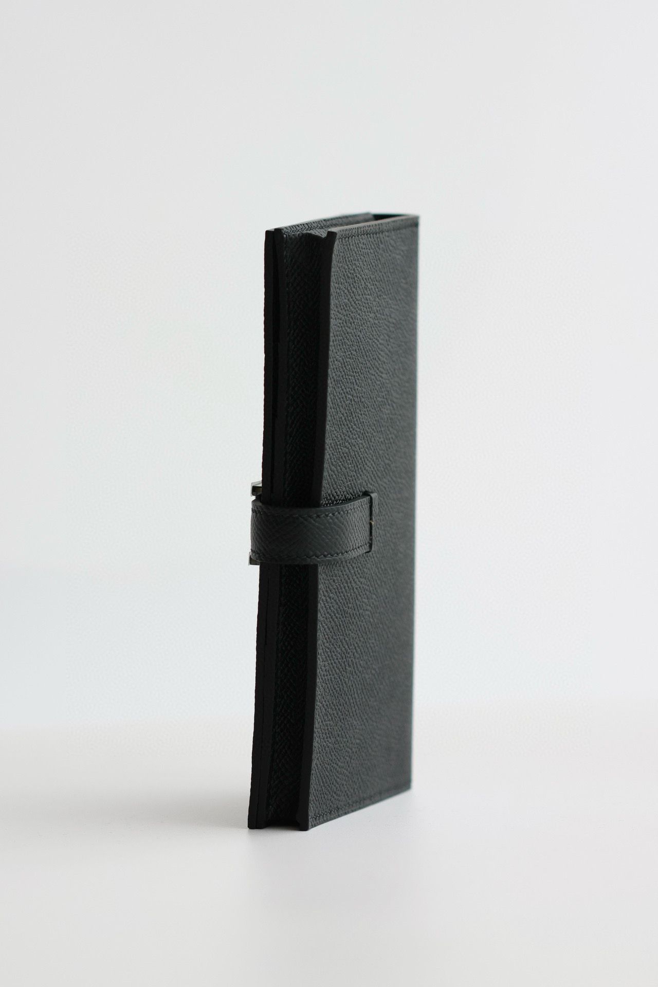 Hermes Bearn Long Handmade Wallet in All Black - Image 9