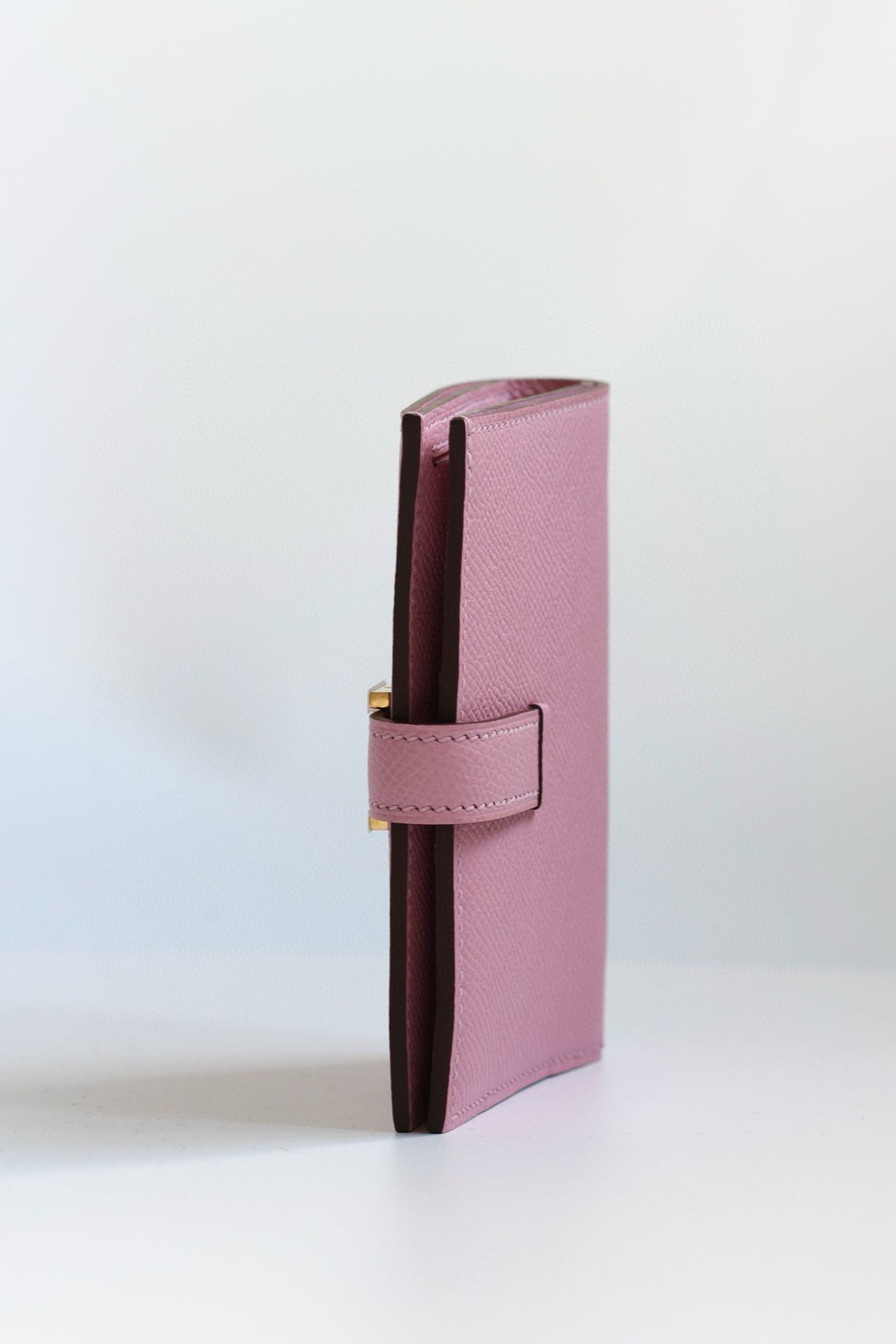 Hermes Bearn Compact Handmade Wallet in Mauve Sylvestre Epsom Calfskin - Image 3