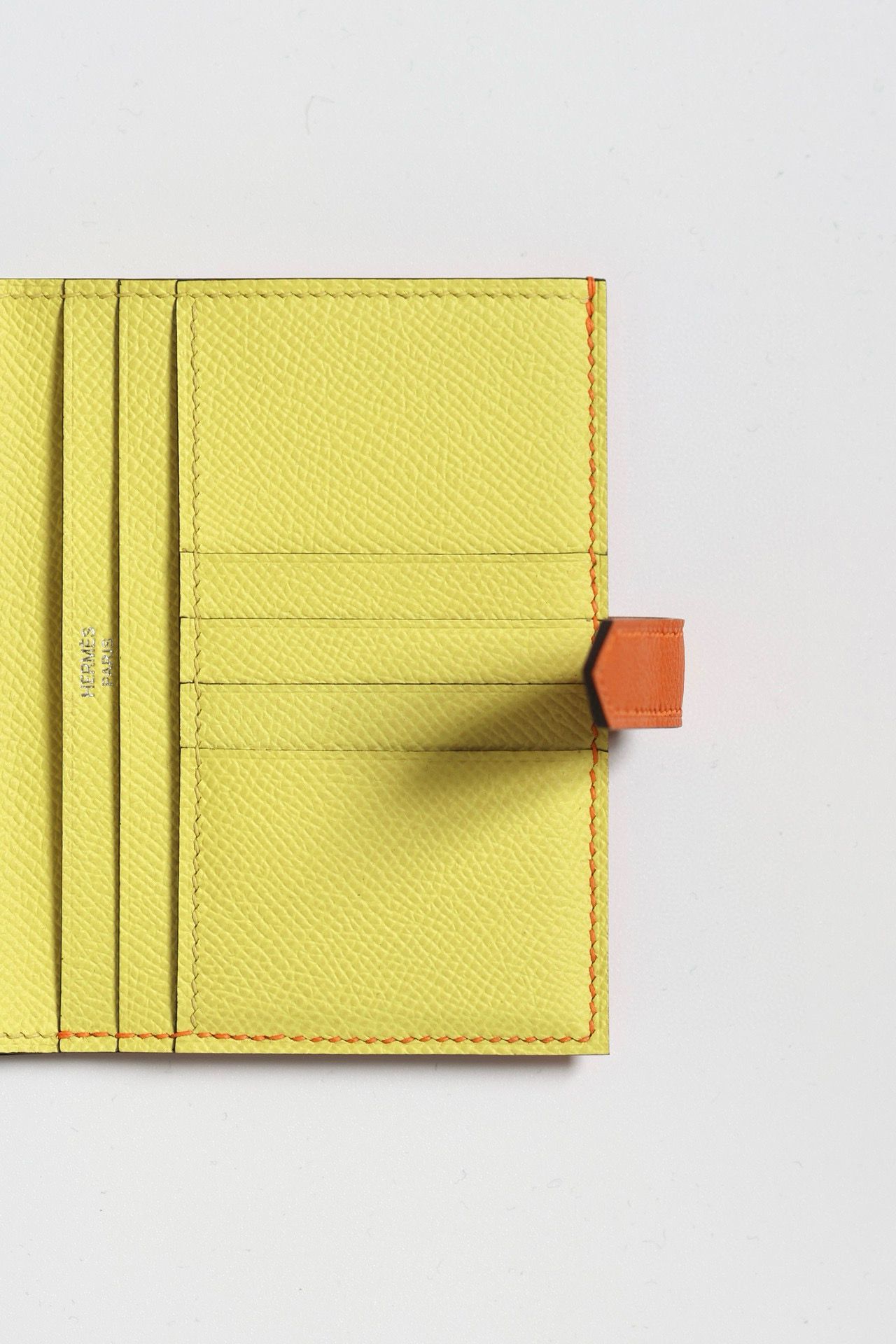 Hermes Bearn Compact Verso Handmade Wallet in Orange Epsom Calfskin - Image 5