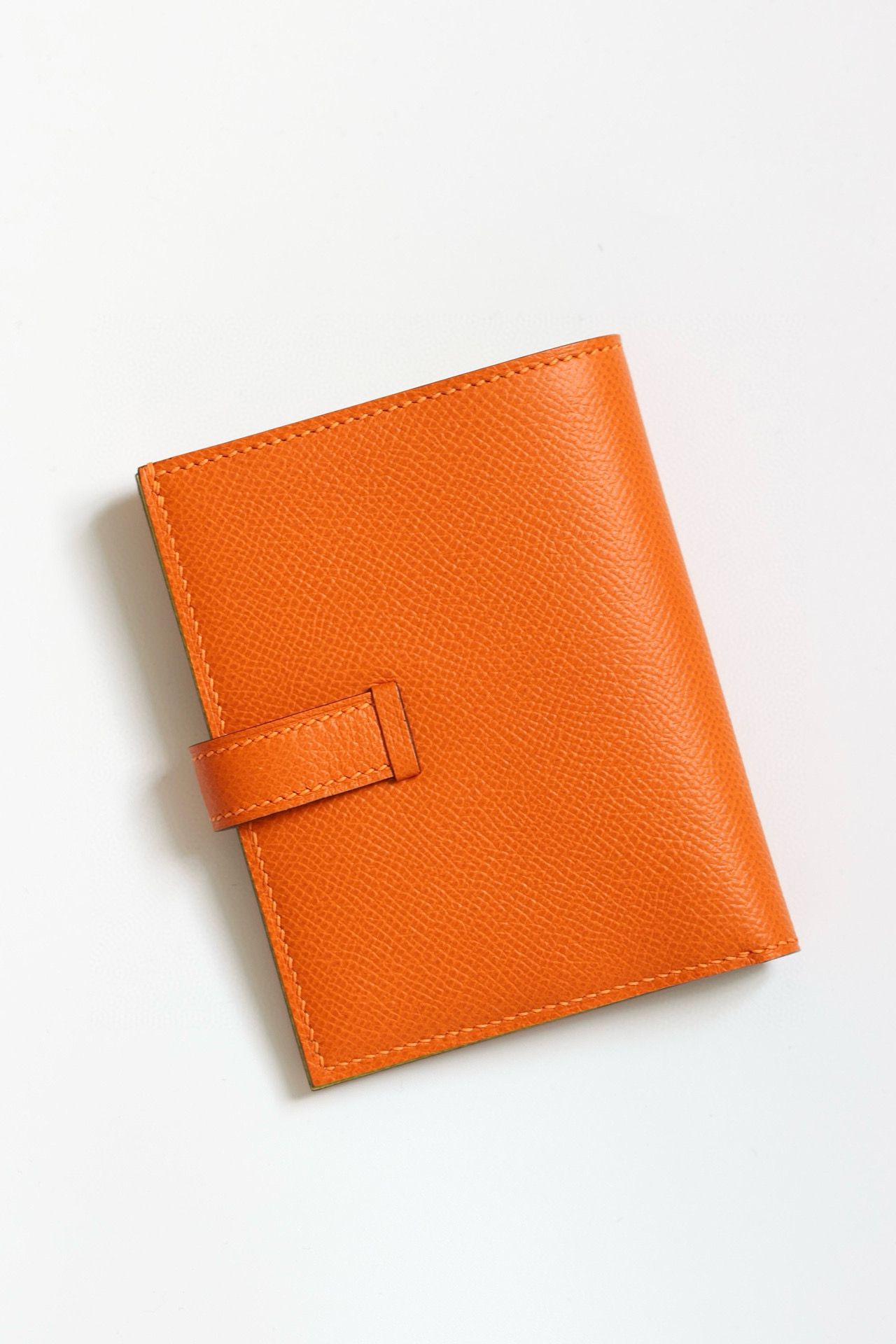 Hermes Bearn Compact Verso Handmade Wallet in Orange Epsom Calfskin - Image 10
