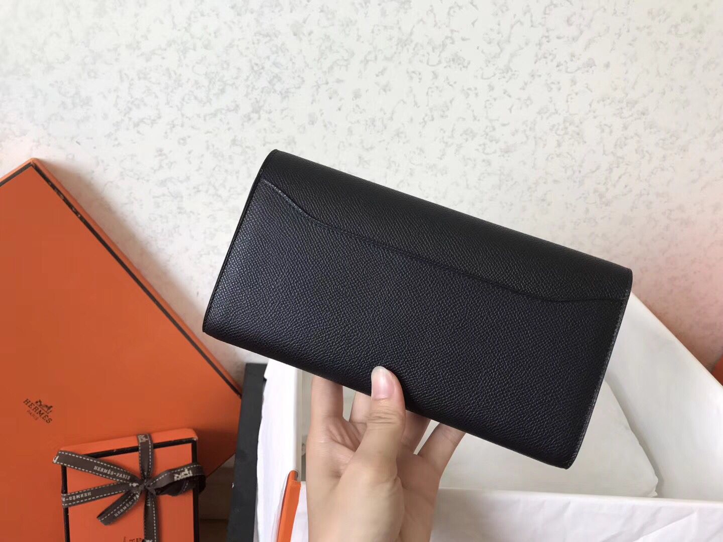 Hermes Constance Long Wallet In Black Epsom Leather - Image 9