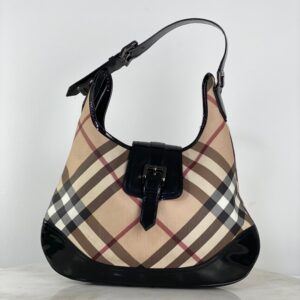Burberry Nova Check Black Hobo Bag