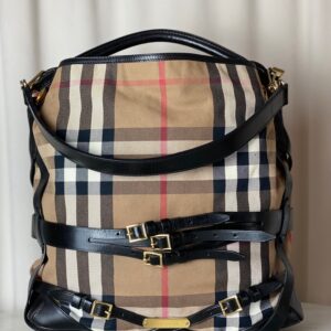 Burberry Black Bridle House Check Tote Bag