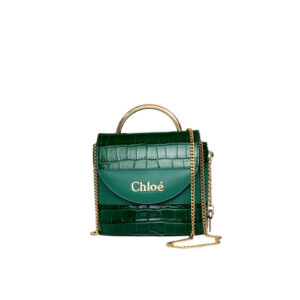 Chloé Small Aby Lock Bag in Green - Replicabags.is
