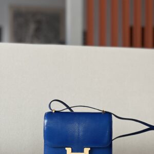Constance 19 Lizard Blue Saphir (73) Gold Hardware
