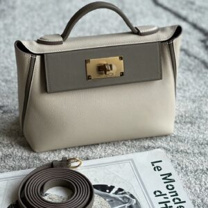 2424 Mini 21 Evercolor And Swift Nata (I2) And Gris Asphalte(M8)Gold Hardware